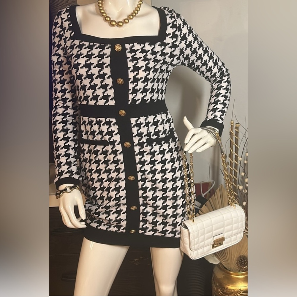 Black and White Houndstooth Dress! Own the room hunny!! - Picture 2 of 7